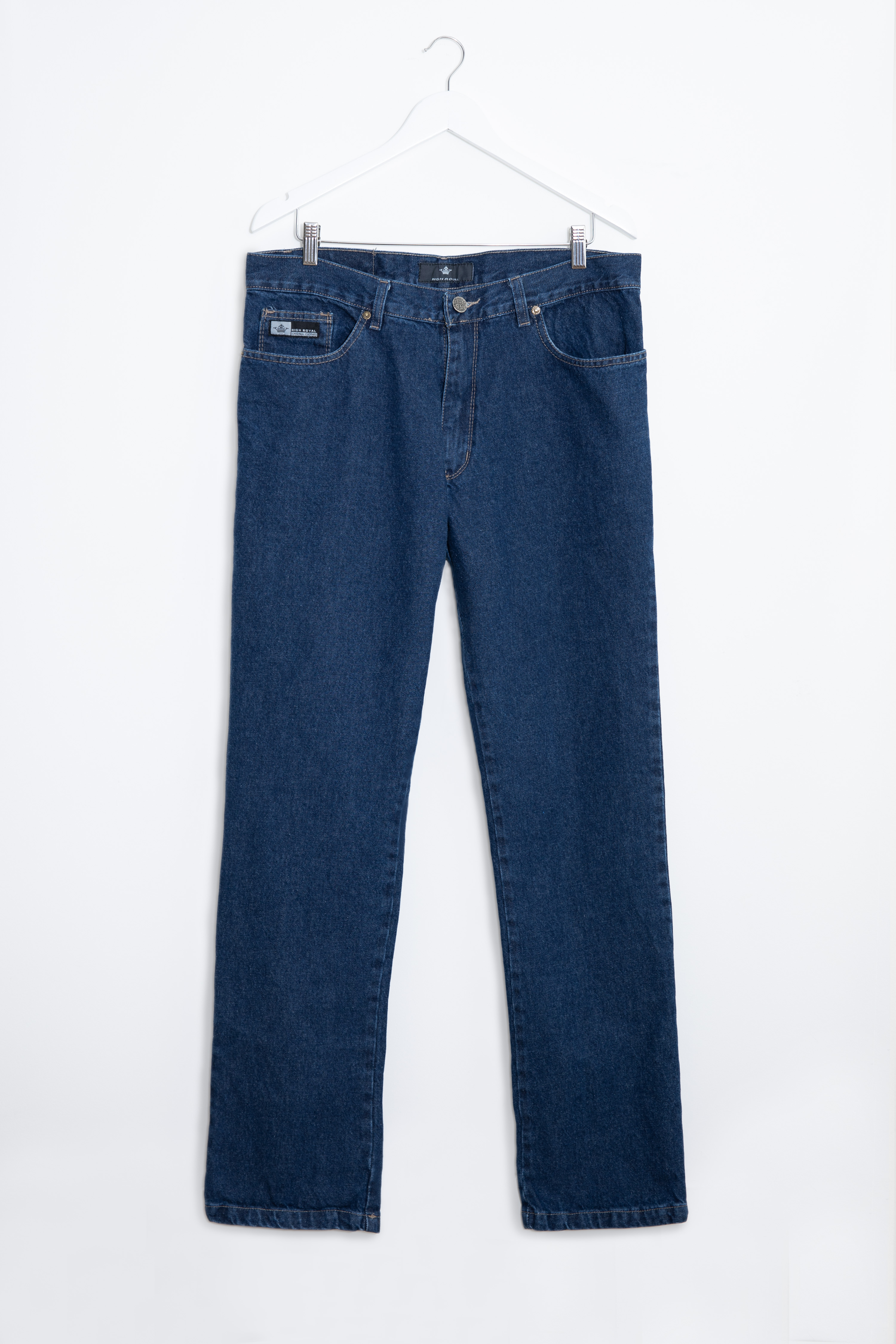 JEAN AZUL REGULAR FIT RIGIDO - Hilo Dorado