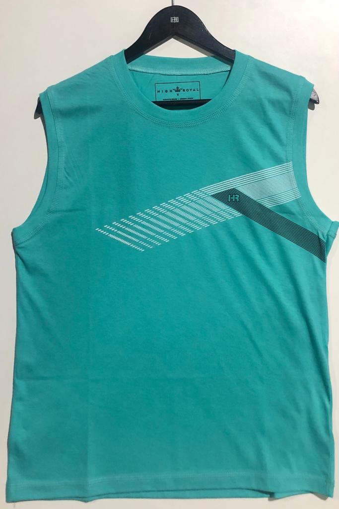 REMERA SIN MANGA ESTAMPADA