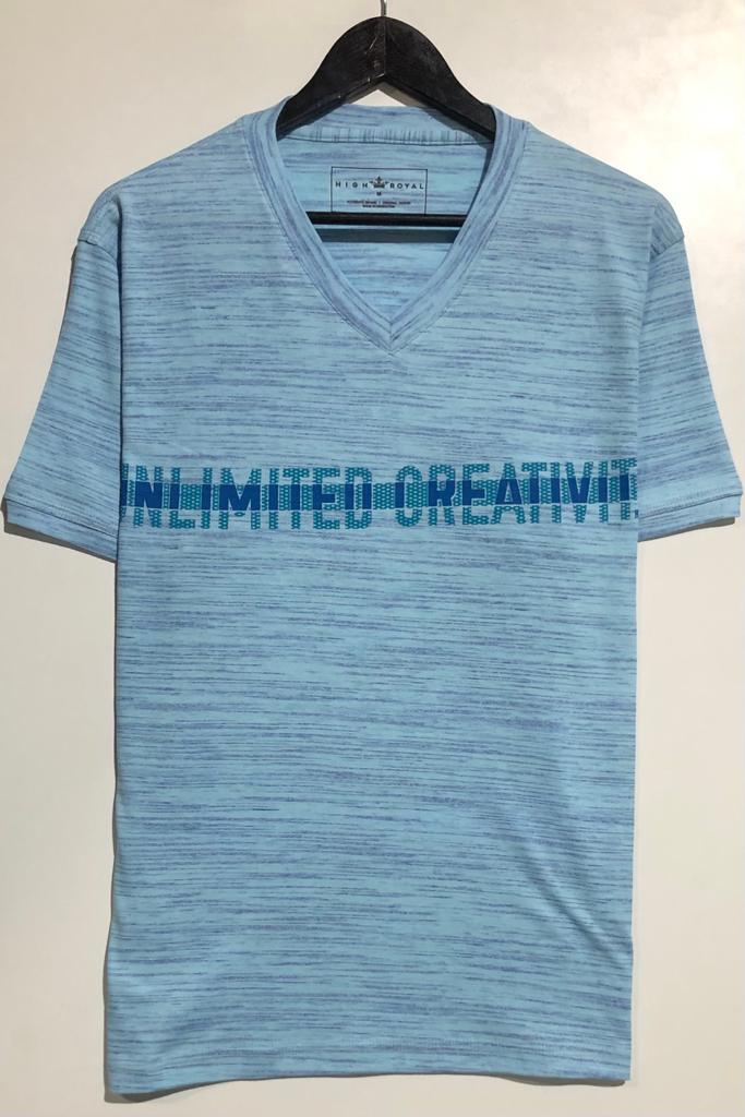 REMERA ESCOTE V ESTAMPADA