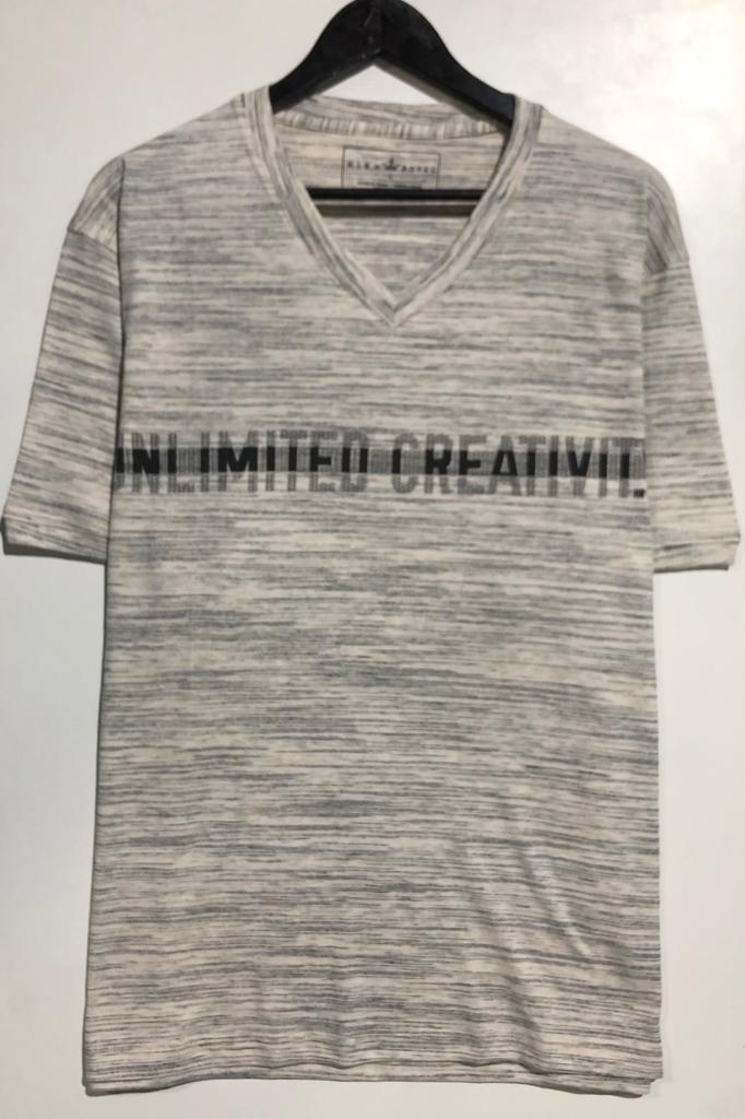 REMERA ESCOTE V ESTAMPADA