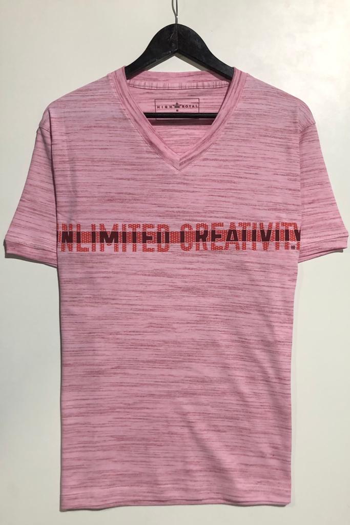 REMERA ESCOTE V ESTAMPADA