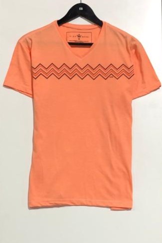 REMERA CUELLO V ESTAMPA 