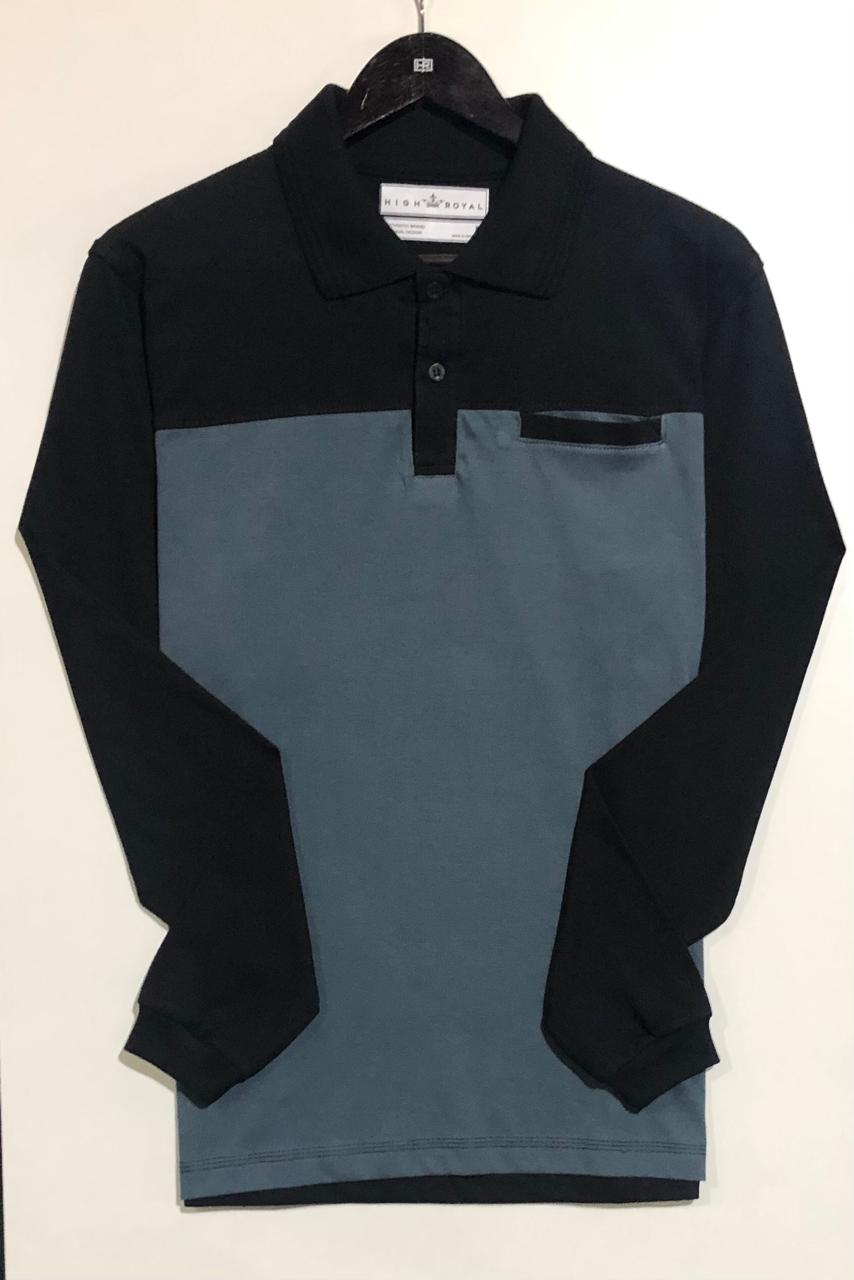 CHOMBA M/L COMBINADA CON BOLSILLO REEB