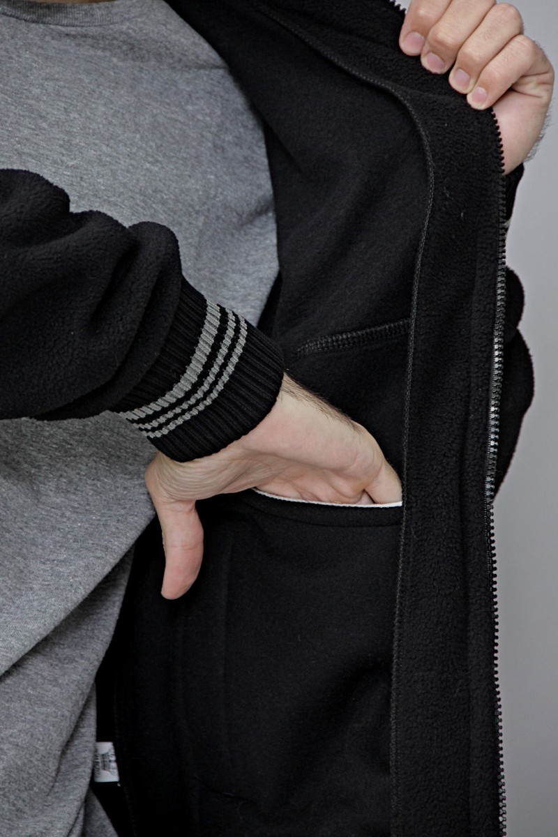 CAMPERA POLAR C/ CINTURA DETALLLE RAYADO