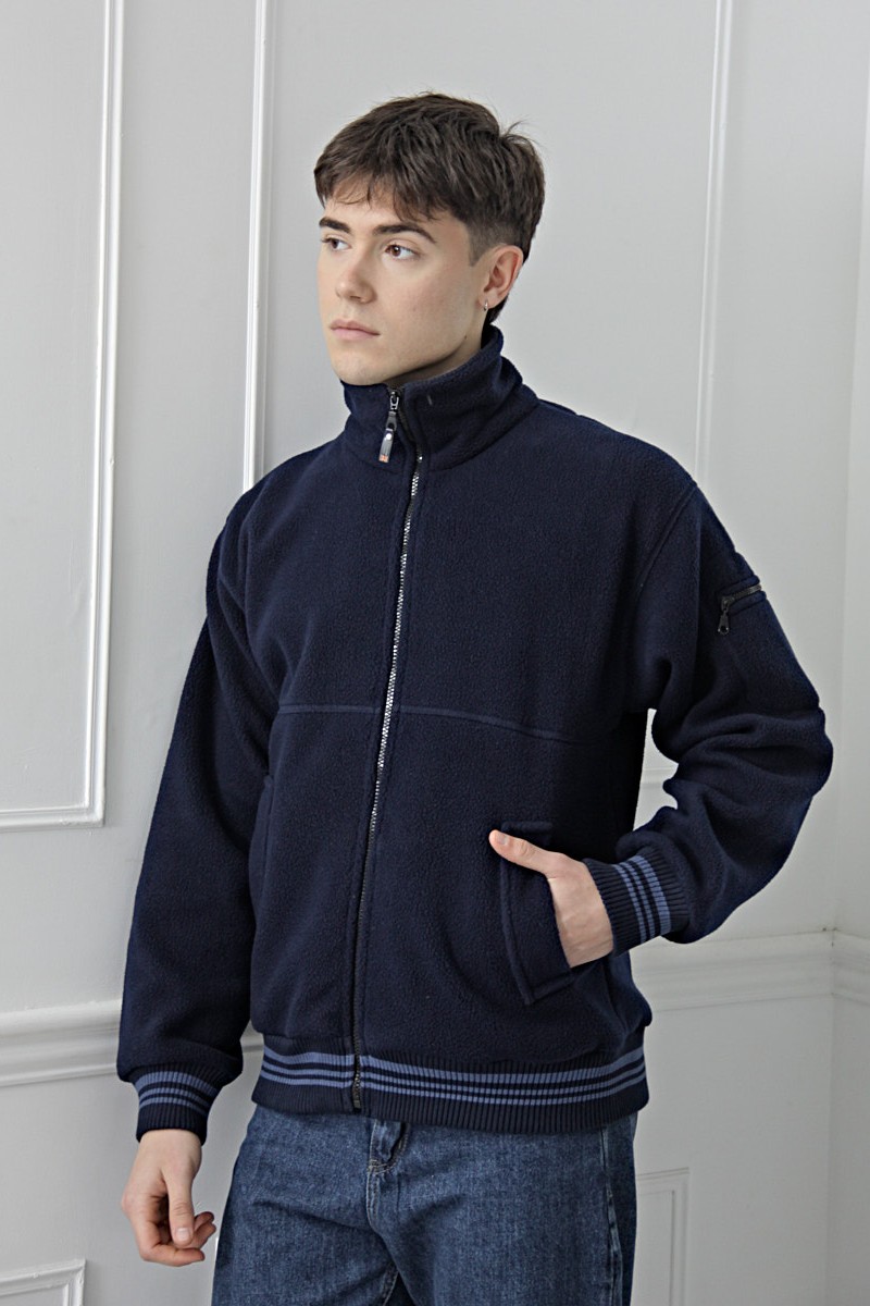 CAMPERA POLAR C/ CINTURA DETALLLE RAYADO