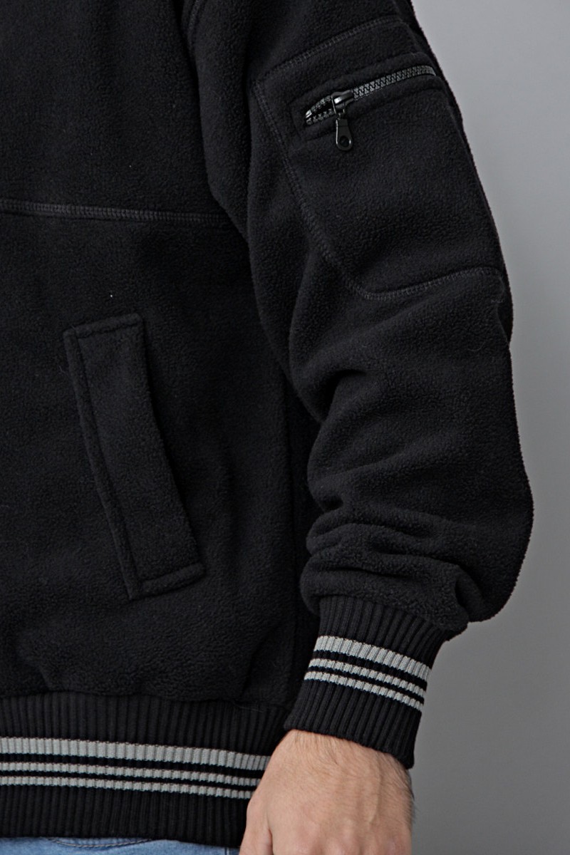 CAMPERA POLAR C/ CINTURA DETALLLE RAYADO