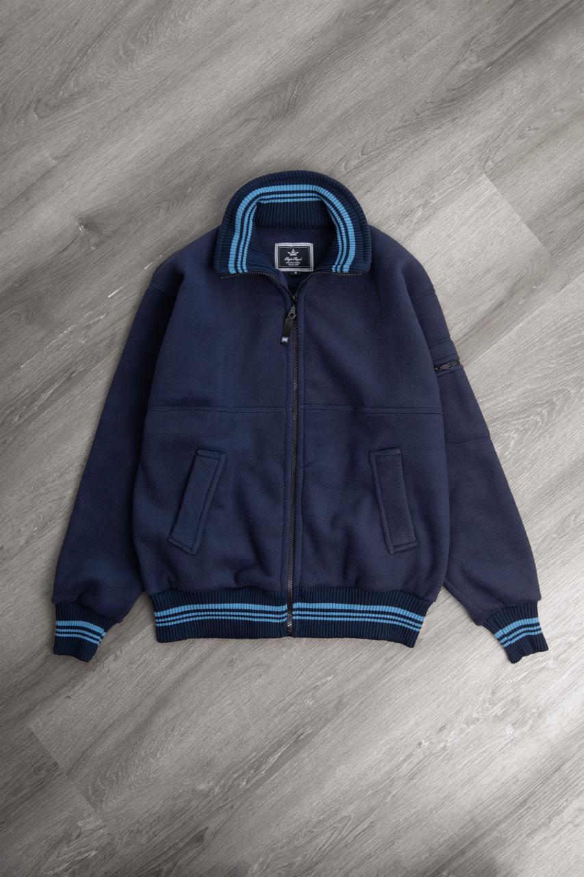 CAMPERA POLAR C/ CINTURA DETALLLE RAYADO