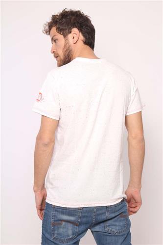 Remera cuello V estampada sol